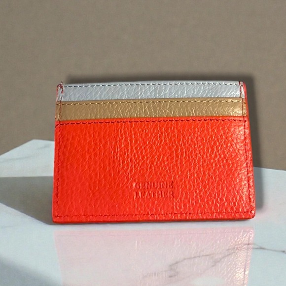 Mundi Small Leather Goods Other - Mundi Margot Genuine Calfskin Leather Card Case Wallet Tri-Color Nordstrom NEW